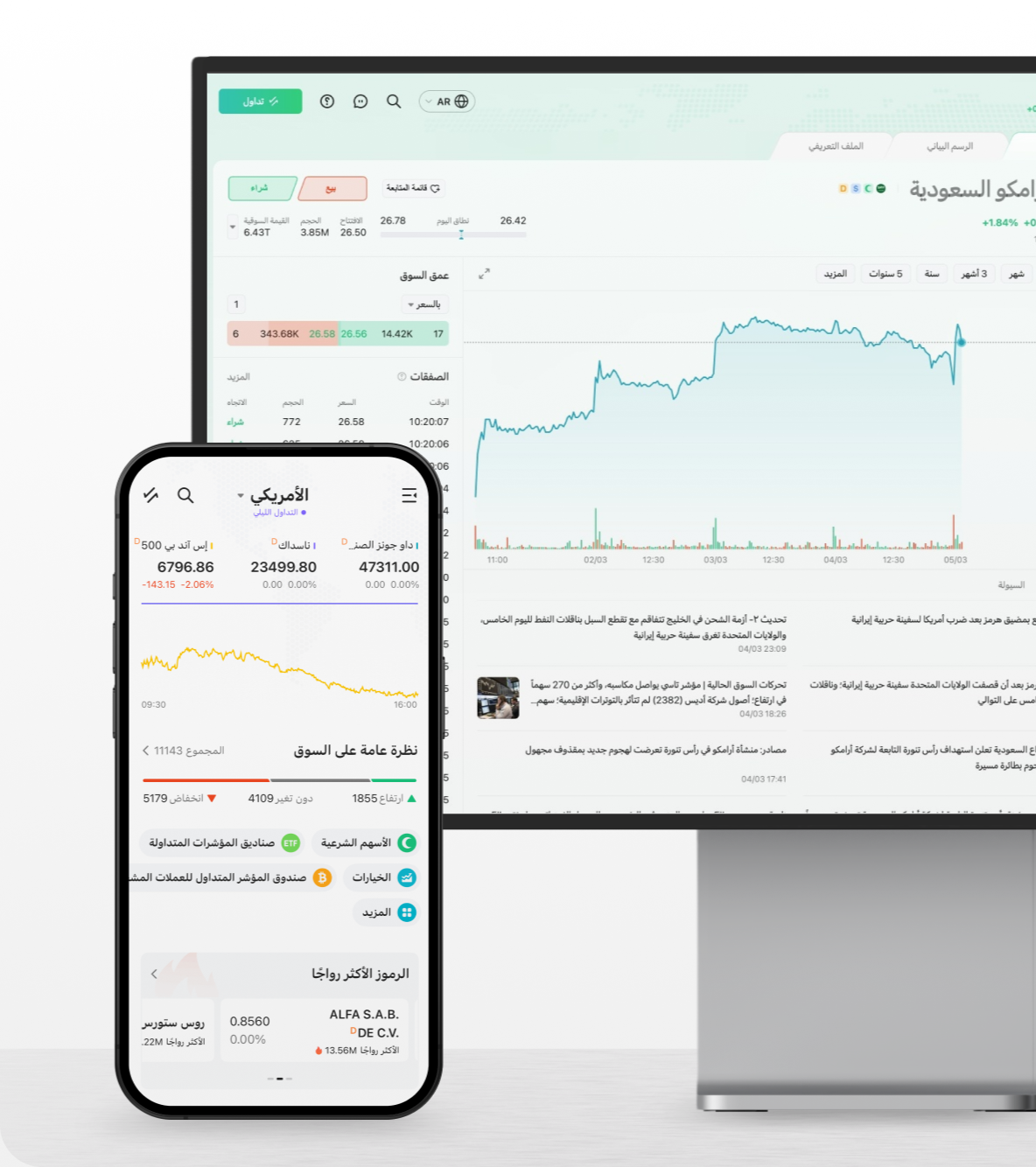 Sahm trading interface preview